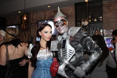 Dorothy and the tin man at a an NYC halloween party. 